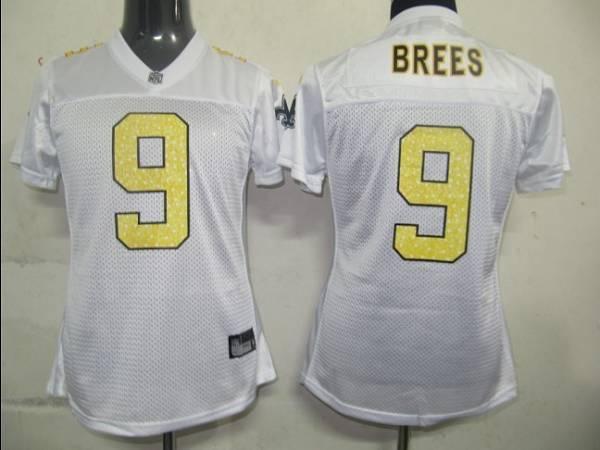 Saints #9 Drew Brees White Women's Sweetheart Stitched NFL Jersey